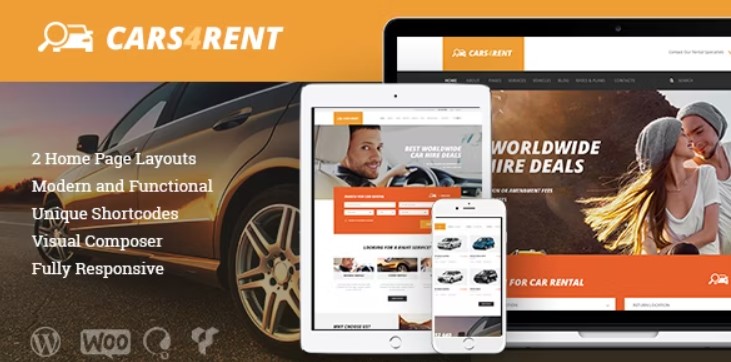 Cars4Rent | Car Rental & Taxi Service WordPress Theme